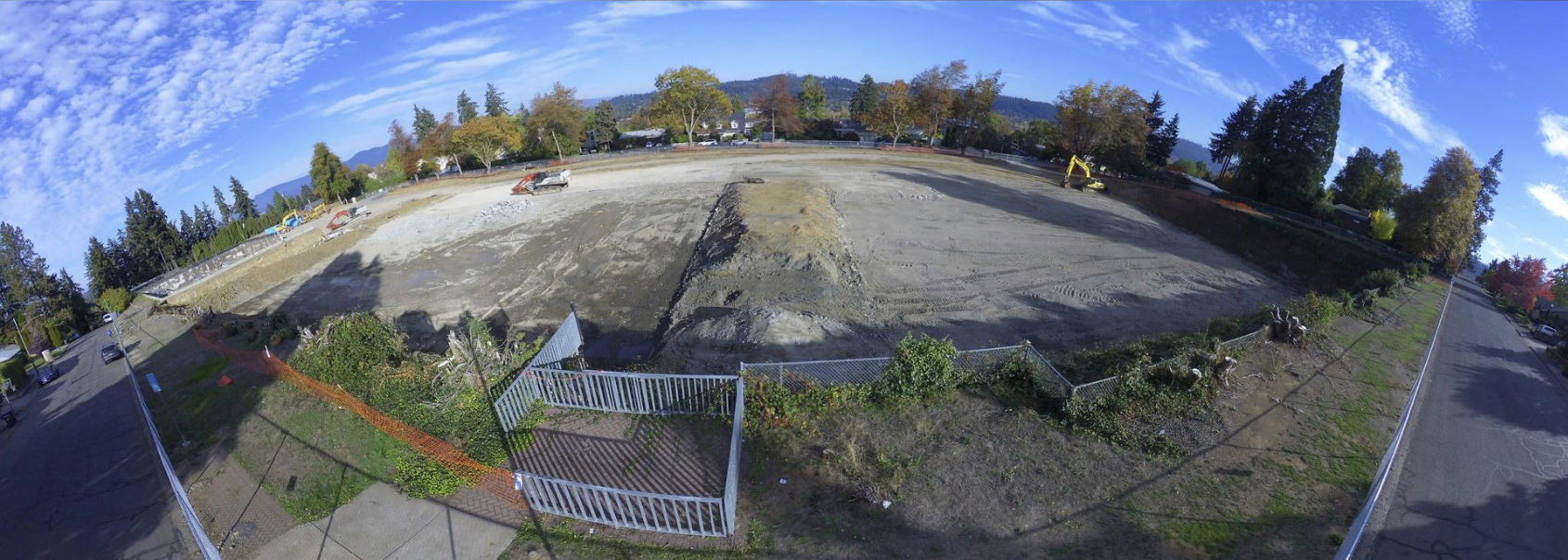 Demolition progress as of October 25, 2024 at the College Hill Reservoir Site