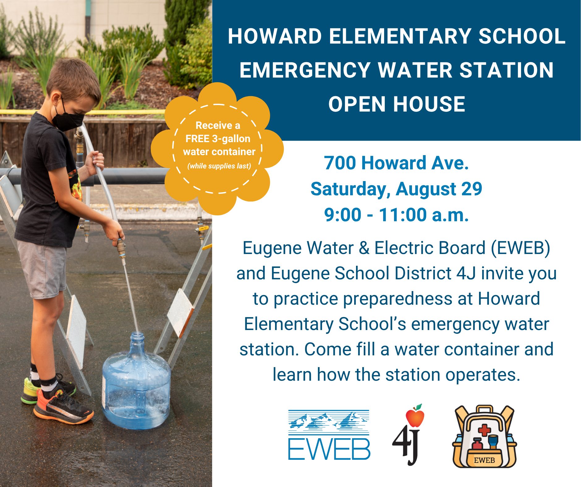 You're invited to the Howard Elementary School Emergency Water Station Open House