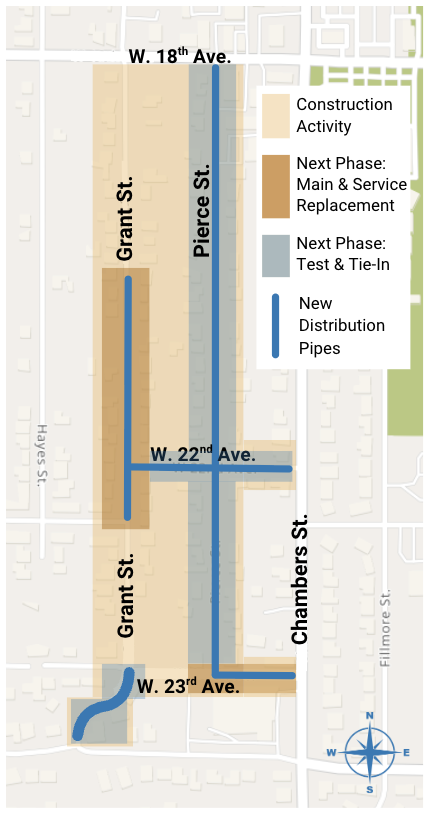 Grant St. and Pierce St. Pipeline Project Map