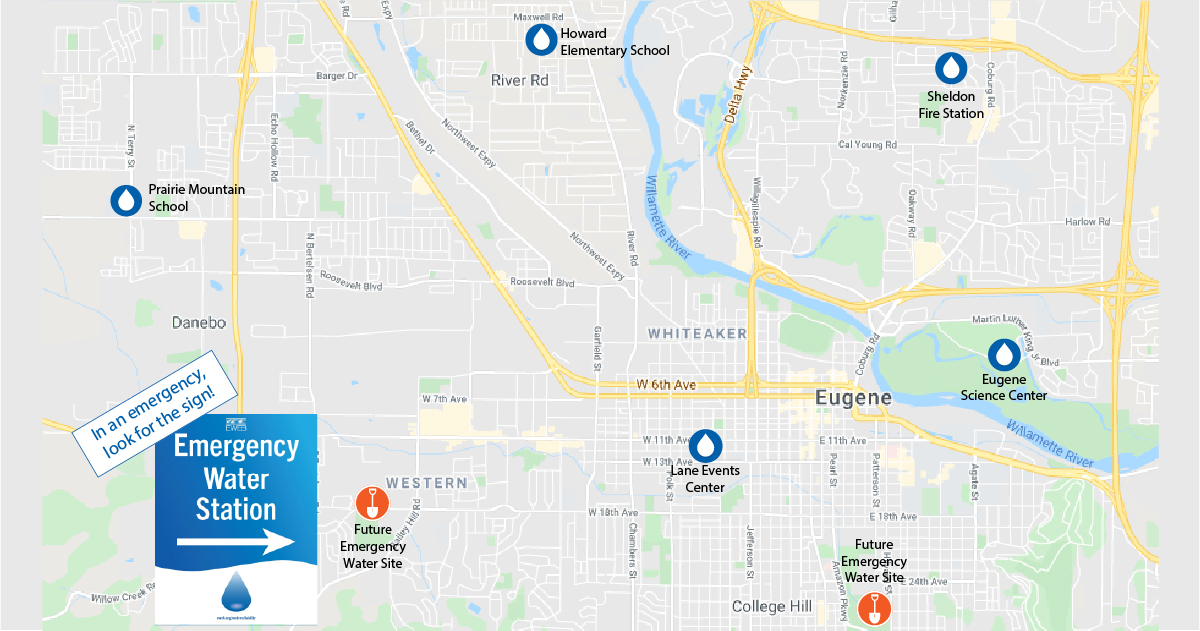 EWEB Emergency Water Station Map