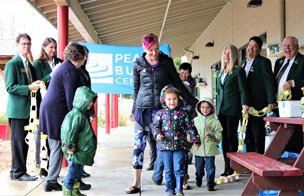 preschool students who ran through the ribbon they made