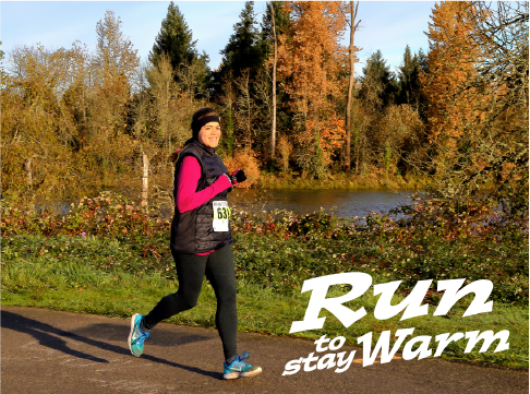 Smiling female runner enjoying Run to Stay Warm